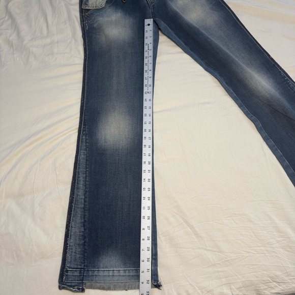 MISS SIXTY Y2K Denim Boot Cut Jeans Distressed Women’s 30 UNIQUE POCKETS - Picture 11 of 13